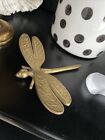Brass Dragonfly Sculpture Large Ornament Statue Hamptons Style Beach Home Decor