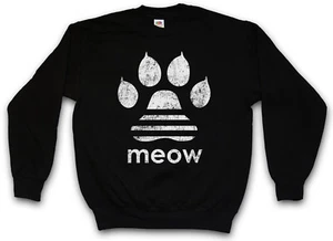 SUDADERA MEOW JERSEY Miau Paw Cat Gats Gatito Love Sign Symbol - Imagen 1 de 1