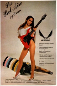 Vintage 80er Dean Guitars Bel Aire Magazin Druckanzeige Sexy Frau Pinup Ausschnitt - Bild 1 von 1