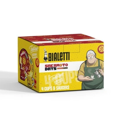 Bialetti Sakamoto Days Cups & Saucers Set of 4 Anime Espresso Coffee Tazzine - image 1 of 4