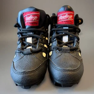 RAWLINGS Kids Black Cleats Little League Youth Size US 11.5  - Picture 1 of 5