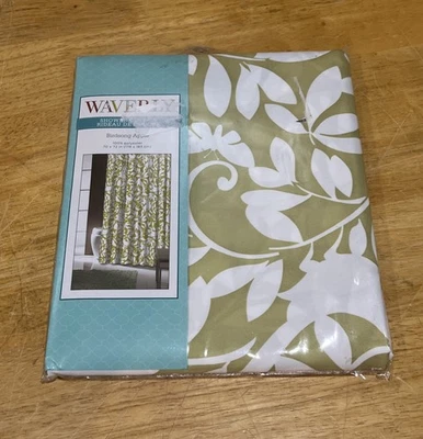 Cortina de ducha Waverly Birdsong tela verde manzana 70 x 72 hojas de pájaros moderna Foto 1 de 4