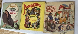 3 Big Golden Book Tenggren’s Pirates Ships & Sailors, Animal Tales, Capt Walrus - Picture 1 of 18