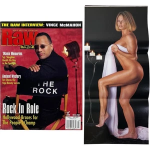 WWF Raw Wrestling Magazine March 2001 The Rock Dwayne Johnson - Sexy Tori Poster - Picture 1 of 6