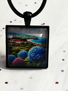 Nuevo Colgante Hecho a Mano Portugués Portugal Pueblo Acores Azores Hortensias - Imagen 1 de 5