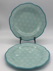 The Pioneer Woman Betsy Teal Geometric 10.5” Dinner Plates (Set of 2) - Picture 1 of 4