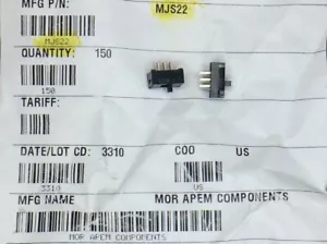MJS22 APEM SWITCH SLIDE DPDT 100MA 12V 10 PIECES - Picture 1 of 1