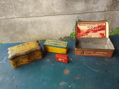 4 BOITES EN TOLE LITHO ( BOUILLON SPRINGER , BISCUITS PERNOT , BONBONS LAMY ) - Photo 1/4