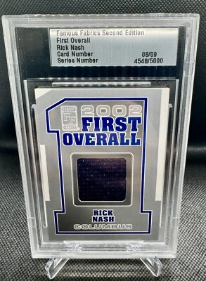 Rick Nash Famous Fabrics Game Used Jersey Relic 8/9 Columbus Blue Jackets - Image 1 of 2