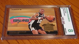 DENNIS RODMAN Insert****1994 FLEER--LEADERS---MINT 8****BULLS-PISTONS - Picture 1 of 2