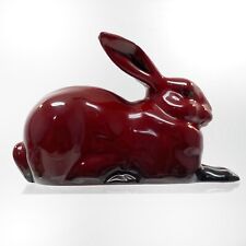 Royal Doulton "Flambe" Red Rabbit Hare Bunny Crouching 4.25" x 2.75" Erect Ears