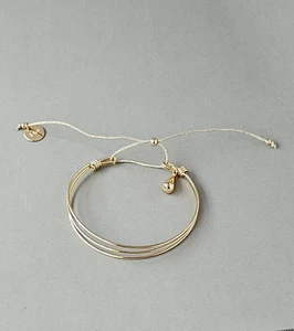 Dior Bracelet 3 Golden Metallic Strands Adjustable Dior Jadore Charm - Picture 1 of 9