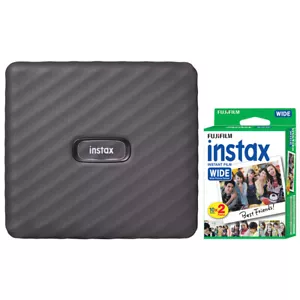 FUJIFILM INSTAX Link Wide Fuji Smartphone Printer Mocha Gray + 20 Film Sheets - Picture 1 of 5