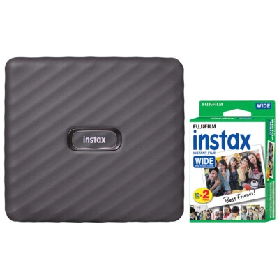 FUJIFILM INSTAX Link Wide Fuji Smartphone Printer Mocha Gray + 20 Film Sheets - Image 1 of 4