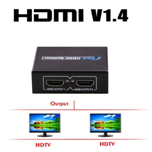 1x2 HDMI Splitter v1.4 1080p Audio Video Converter for TV DVD PS3 XBOX Laptop PC - Picture 1 of 15