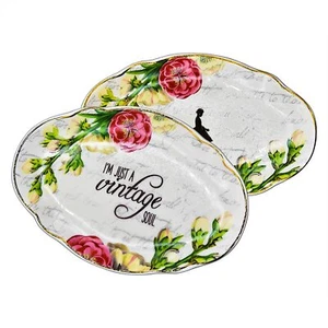 American Atelier Decorative Jewelry Tray 2 Beautiful Jeweled Valet Catchall - Picture 1 of 2