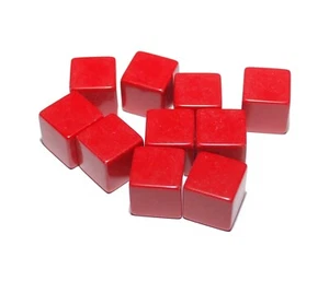 10 Blank Red Dice, Square Cornered - Plastic Cubes, 16mm , D6 - Picture 1 of 1