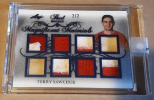 TERRY SAWCHUK 17/18 Leaf Pearl Magnificent Materials 8X Patch Jersey #'d 2/2 SP - Picture 1 of 5