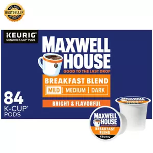 Maxwell House Breakfast Blend Mild Roast K-Cup Coffee Pods, 84 ct Box USA - Picture 1 of 24