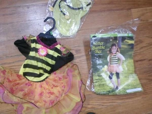 girls GLITTER BUMBLE BEE costume w/ dress wings,headband,leggings sz2T NWT - Picture 1 of 2