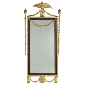 Oversized Federal Giltwood & Mahogany Wall Mirror with Eagle & Bellflowers 20thC - Picture 1 of 10