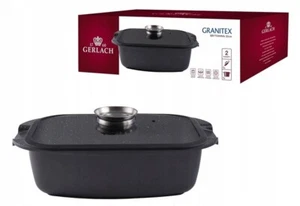 SARTÉN DE TOSTADO POR INDUCCIÓN GERLACH, PAN DE HORNO GRANITEX CON TAPA DE VIDRIO TOSTADOR HORNEADO - Imagen 1 de 6
