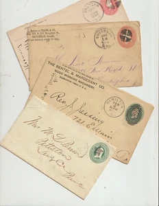 Four US 19th Century Postal History, Stationary Covers Fancy Cork Cancels - Picture 1 of 4