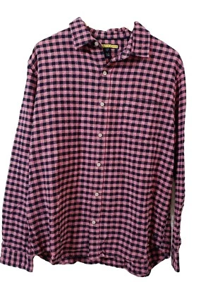 Prince & Fox Shirt Mens XL Pink Plaid Button Down Pocket Cotton Embroidered Logo - Image 1 of 4