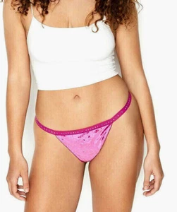 Victorias Secret SEXY V-String TANGA Höschen zerkleinerter Samt Salbei rosa Neu mit Etikett - Bild 1 von 18