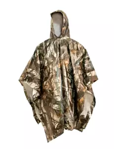 ALLEN CAMOUFLAGE PONCHO W/ HOOD, ONE SIZE, SNAP CLOSURES, LIGHTWEIGHT WATERPROOF - Picture 1 of 1