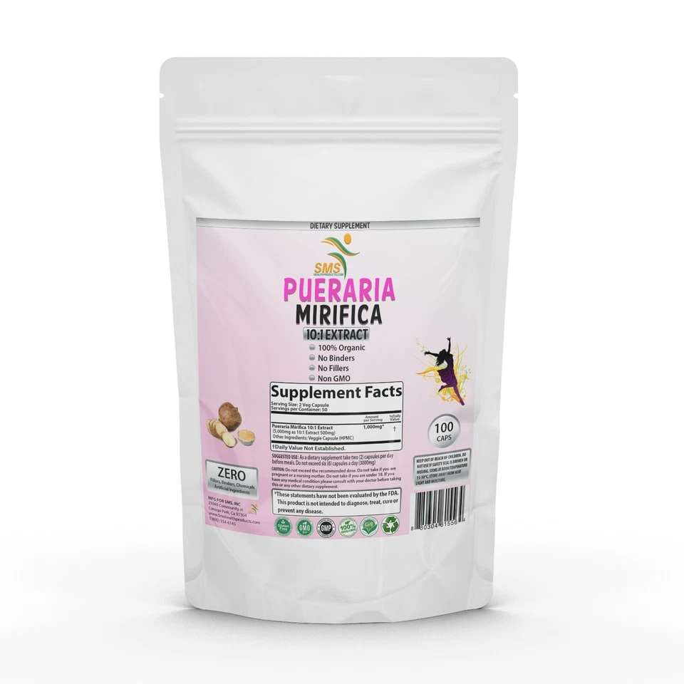 Pueraria Mirifica Kwao Krua Kao 5000mg Female Support 100 Capsules Organic - Image 1 of 3