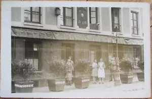 Postal francesa de hotel o tienda 1930 con foto real Rppc - Imagen 1 de 1