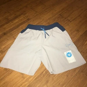 NWT Under Armour Heatgear Boy's Swim Trunk Loose fit Gray Boardshorts YSM - Picture 1 of 5
