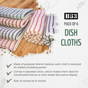 6-Pack Textured Multicolored Dish Cloths Kitchen Towels for Washing, Dusting,... - Picture 1 of 1
