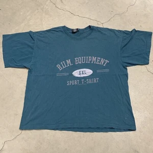 Vintage 1992 BUM Sports Equipment T-Shirt Large 90s Teal Boxy Single Stitch - Picture 1 of 12