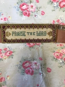 Tapiz vintage/seda/marcador tejido alabanza al Señor - Imagen 1 de 4