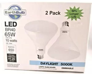 65W Equivalent Daylight BR40 Dimmable LED Light Bulb 2 Pack 👀 Earthbulb - Picture 1 of 4
