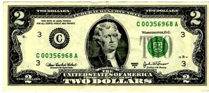$2.00 Bill, Series 2003. - Picture 1 of 2