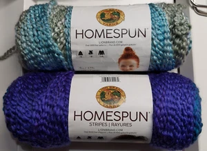 Set of 2-Lion Brand Yarn HOMESPUN, 6 oz ea, TWO COLORS - Picture 1 of 9