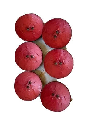 DILL BUTTONS #410040 FASHION--2 HOLE--60mm Dark Red  - 6 PIECES - Image 1 of 3