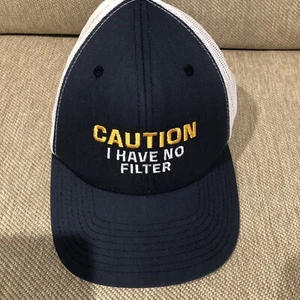 Caution I Have No Filter Cap ~ Navy/White ~ Adjustable ~ NWOT - Picture 1 of 3