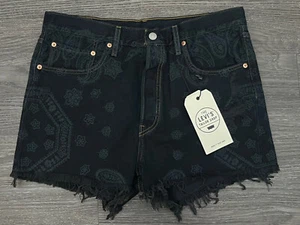 Pantalones cortos de mezclilla Levi's 501 para mujer con botones negros talla W31 ajustados - Imagen 1 de 9