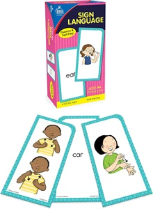 Carson Dellosa 104 American Sign Language Flash Cards for Kids, 122 ASL Signs Fl - Picture 1 of 12