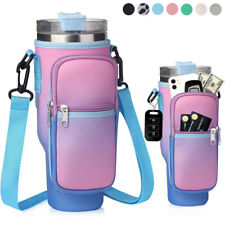 Water Bottle Carrier Bag w/Pocket for Stanley 40oz Tumbler Insulated Sleeve Bag