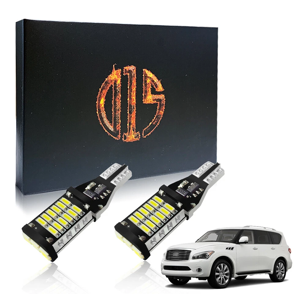 Bombillas LED de respaldo inverso blancas 921 W16W para Infiniti QX56 QX60 2004-2020 Foto 1 de 4