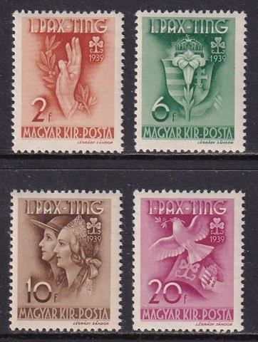 HUNGARY 1939 Godollo Girl Guides Rally set of 4 SG 649-652 MH/* Cover