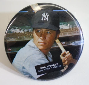 Vtg 1972 Stadium Bobby Murcer New York Yankees Button 3.5" MLB Baseball Card Pin - Picture 1 of 8