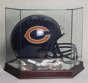 Jay Cutler Franchise QB Chicago Bears Autographed Helmet w/Mirrored Glass Case - Picture 1 of 12