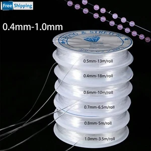Klare Elastische Kordel 0,4-1mm | Harz Auffädeln Faden Zum Selbermachen Schmuck & Armband Mak - Bild 1 von 5