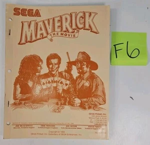 MAVERICK THE MOVIE - Pinball Manual -SEGA - OEM Original - Coin Op - Picture 1 of 2